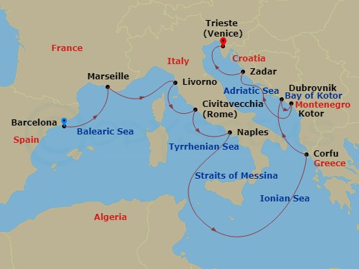 Itinerary map