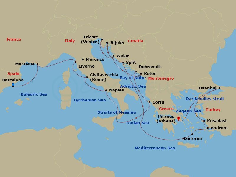 Itinerary map