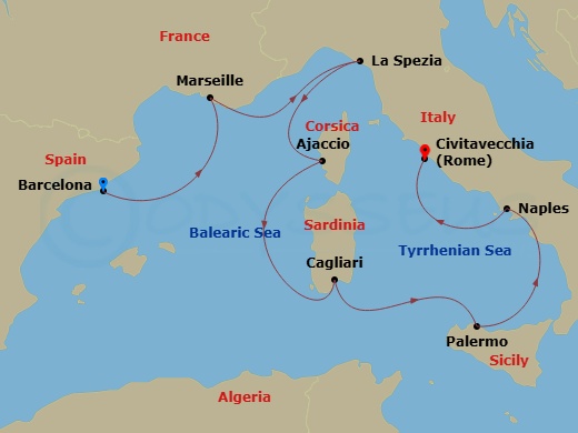 Itinerary map