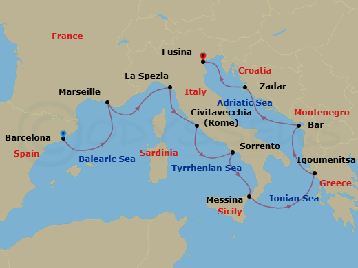 Itinerary map