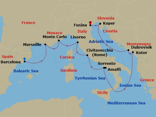 Itinerary map