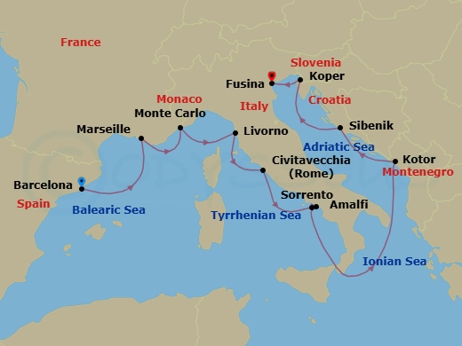 Itinerary map
