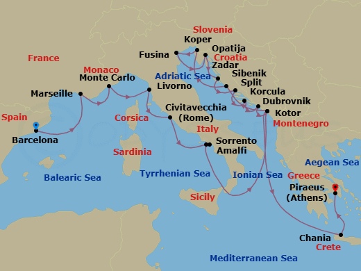 Itinerary map