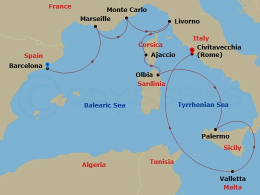 Itinerary map