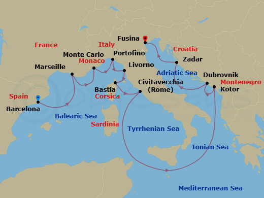 Itinerary map