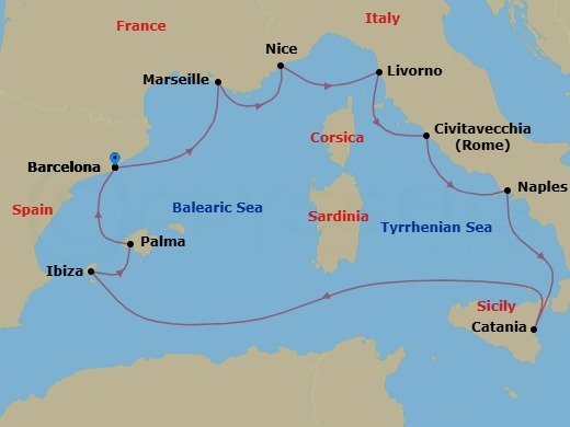 Itinerary map