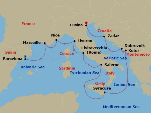 Itinerary map