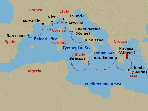 Itinerary map