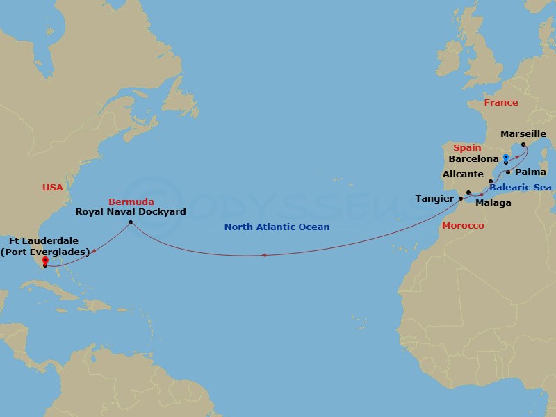 Itinerary map