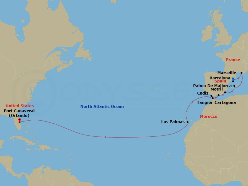 Itinerary map