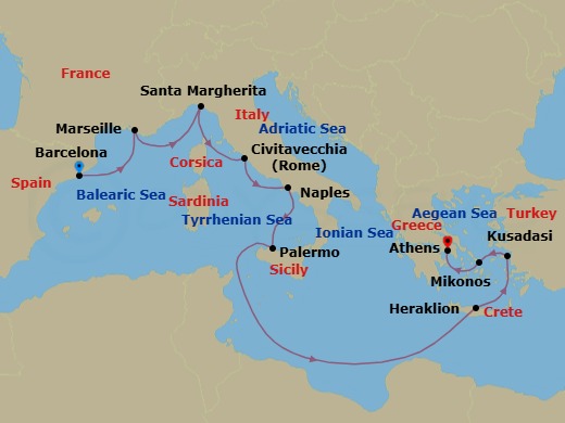 Itinerary map