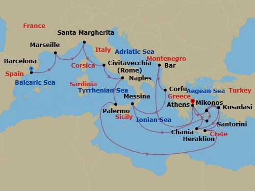 Itinerary map