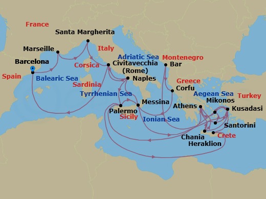 Itinerary map