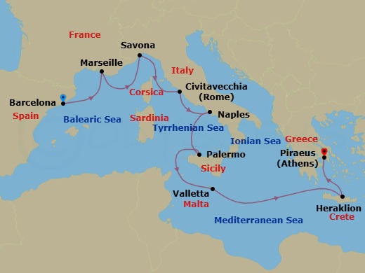 Itinerary map