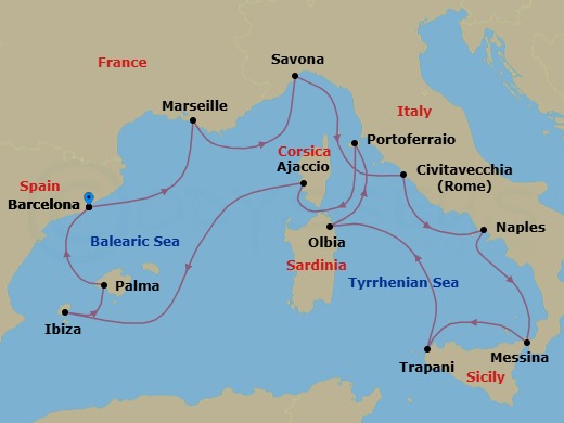 Itinerary map