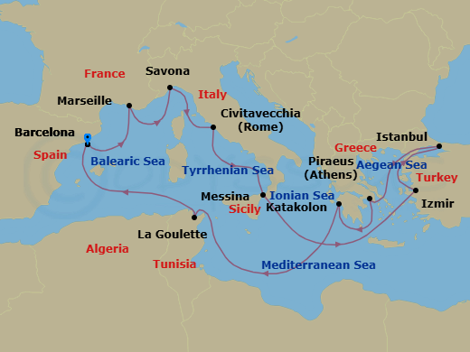 Itinerary map
