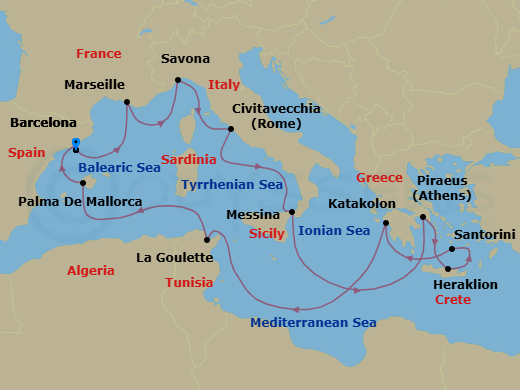 Itinerary map