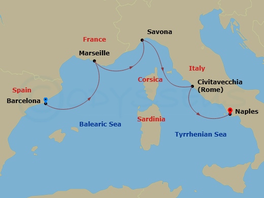 Itinerary map