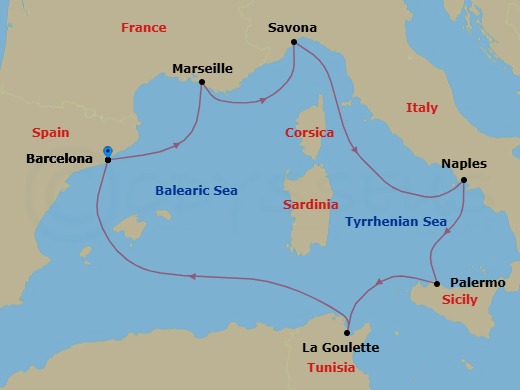 Itinerary map