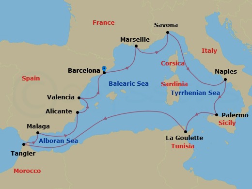 Itinerary map