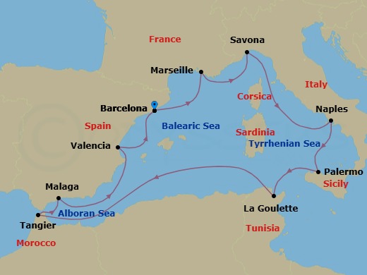 Itinerary map