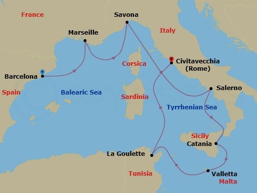 Itinerary map