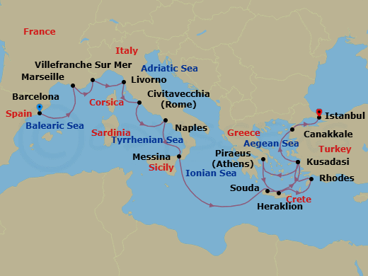 Itinerary map