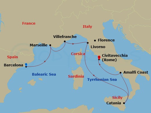Itinerary map