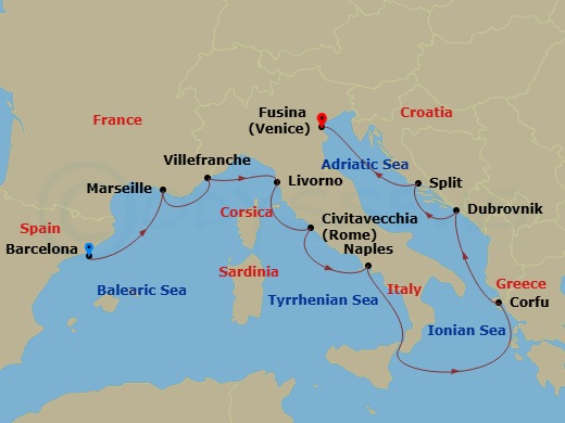 Itinerary map