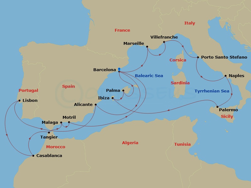 Itinerary map