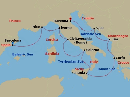 Itinerary map
