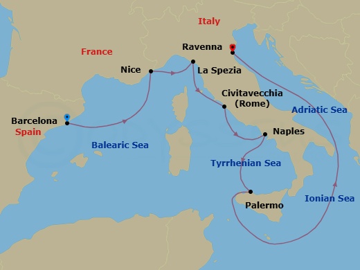 Itinerary map