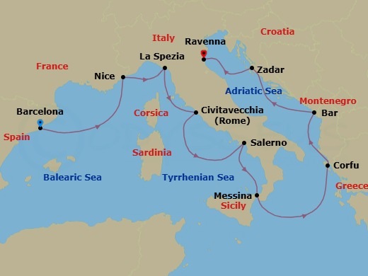 Itinerary map