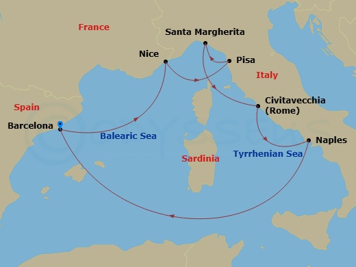Itinerary map