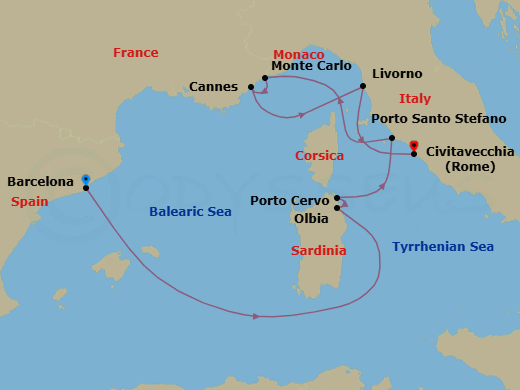 Itinerary map