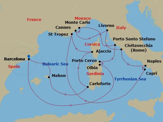 Itinerary map