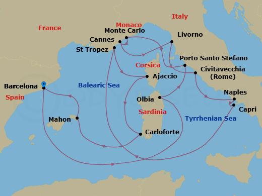 Itinerary map