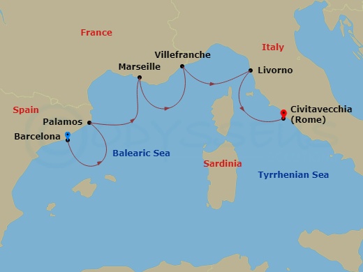 Itinerary map