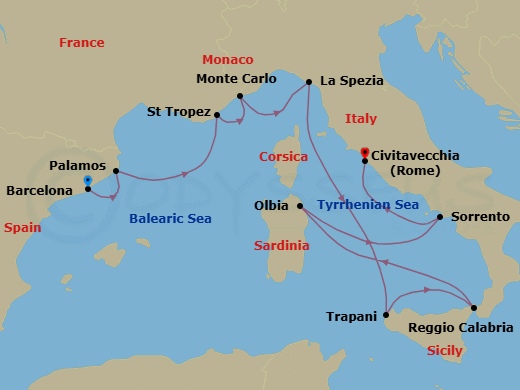 Itinerary map