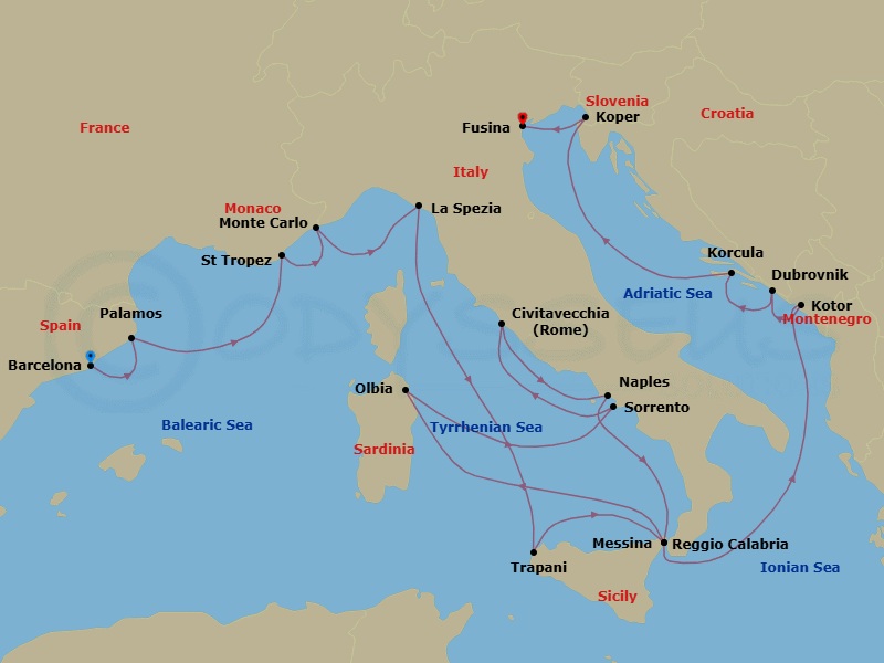 Itinerary map