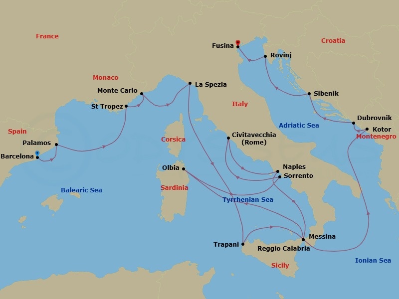 Itinerary map