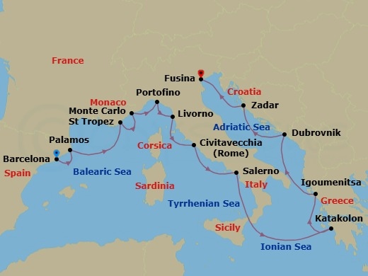 Itinerary map