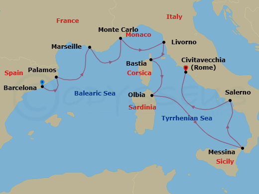 Itinerary map