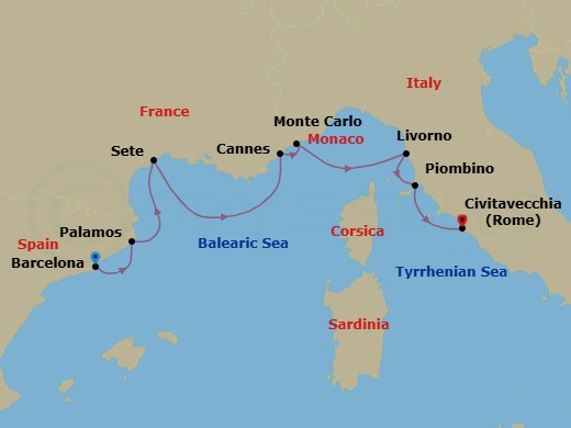 Itinerary map