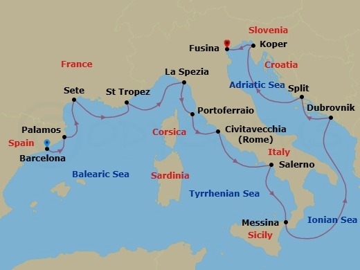 Itinerary map