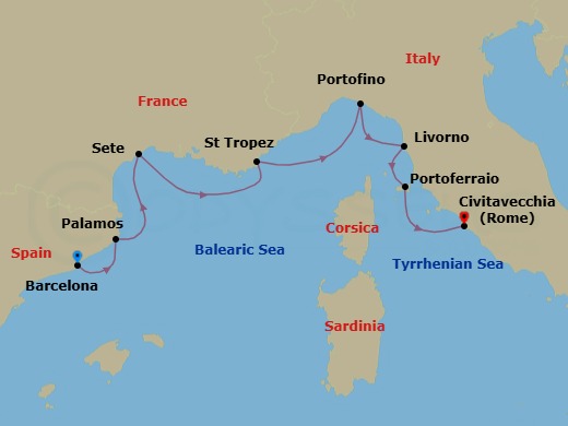 Itinerary map