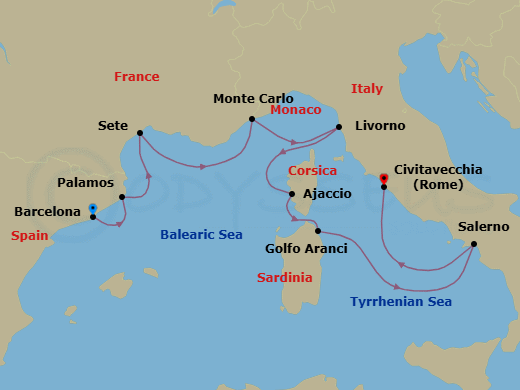 Itinerary map