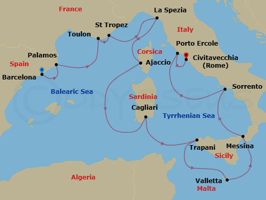 Itinerary map