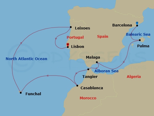 Itinerary map