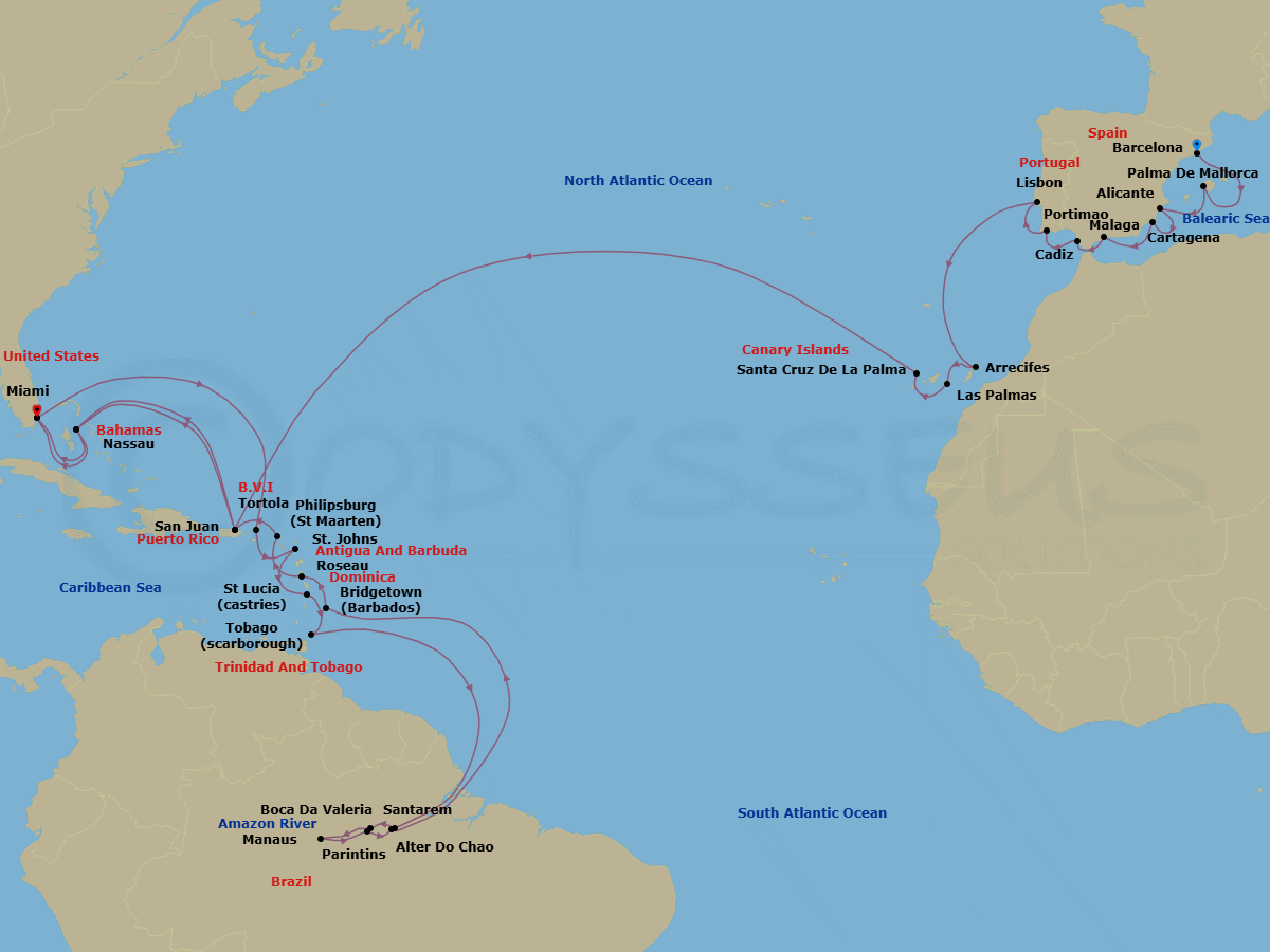 Itinerary map